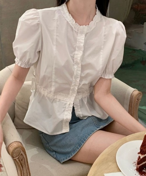 Achic（アシック）の「ディープタウンボリューム袖ブラウス（シャツ/ブラウス・レディース・ホワイト・M）」の5枚目の写真