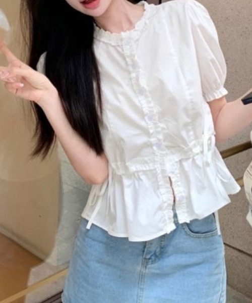 Achic（アシック）の「ディープタウンボリューム袖ブラウス（シャツ/ブラウス・レディース・ホワイト・M）」の12枚目の写真