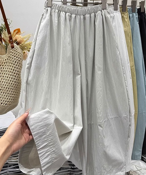aimoha(アイモハ)の「ウエストギャザー ボリュームワイドパンツ(その他パンツ・レディース・グレー/ライトブルー/ライトベージュ/ホワイト/ライトグリーン/ネイビー/イエロー・MEDIUM)」の18枚目の写真
