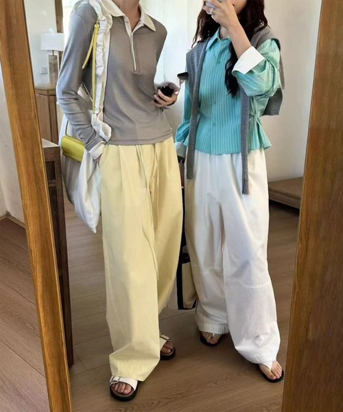 ウエストギャザーボリュームトップ