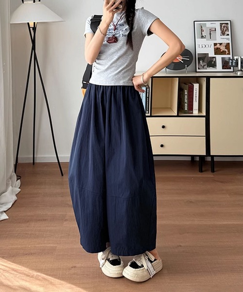 aimoha(アイモハ)の「ウエストギャザー ボリュームワイドパンツ(その他パンツ・レディース・グレー/ライトブルー/ライトベージュ/ホワイト/ライトグリーン/ネイビー/イエロー・MEDIUM)」の22枚目の写真