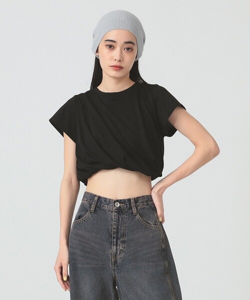 Ray BEAMS（レイビームス）の「ツイスト バルーン Tシャツ（Tシャツ/カットソー・レディース・ブラック/ホワイト・ONE SIZE）」の2枚目の写真