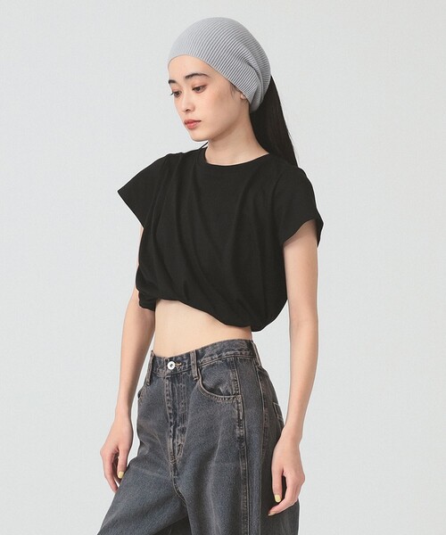 Ray BEAMS（レイビームス）の「ツイスト バルーン Tシャツ（Tシャツ/カットソー・レディース・ブラック/ホワイト・ONE SIZE）」の8枚目の写真