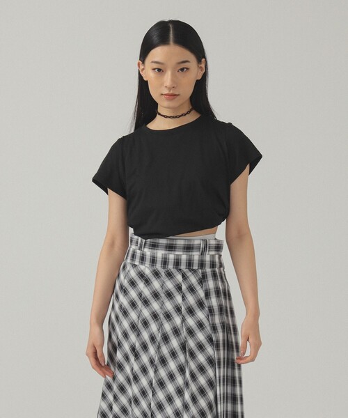 Ray BEAMS（レイビームス）の「ツイスト バルーン Tシャツ（Tシャツ/カットソー・レディース・ブラック/ホワイト・ONE SIZE）」の3枚目の写真