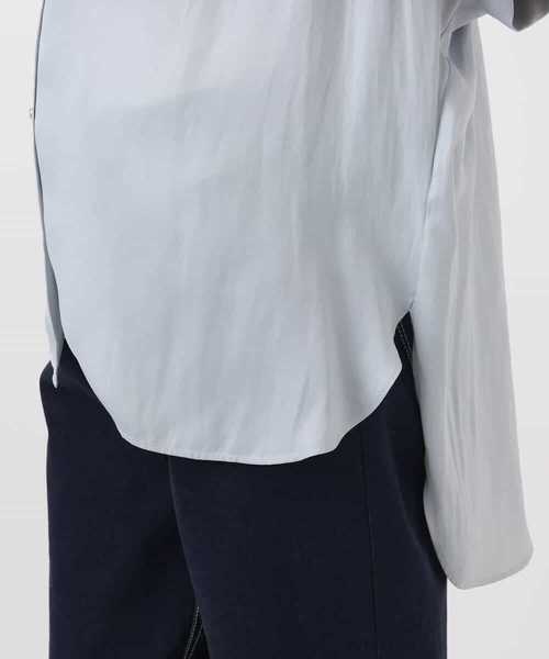 MK MICHEL KLEIN（エムケーミッシェルクラン）の「メタル釦デザイン サテン地ブラウス/接触冷感/洗える（シャツ/ブラウス・レディース・ライトブルー/ダークカーキ/ダークネイビー・38）」の21枚目の写真