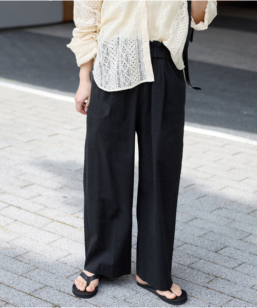 ジャーナルスタンダード モノトーンプリントパンツ ワイドパンツ 2024SS JOURNAL STANDARD パンツ ドローイングプリントパンツ
