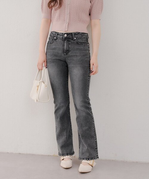 continuer de NICE CLAUP（コンティニューデナイスクラップ）の「【@reve.perle_企画】後ろレースアップフレアパンツ（デニムパンツ・レディース・ブルー/ブラック・SMALL/MEDIUM）」の11枚目の写真