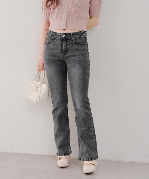 continuer de NICE CLAUP（コンティニューデナイスクラップ）の「【@reve.perle_企画】後ろレースアップフレアパンツ（デニムパンツ・レディース・ブルー/ブラック・SMALL/MEDIUM）」の13枚目の写真