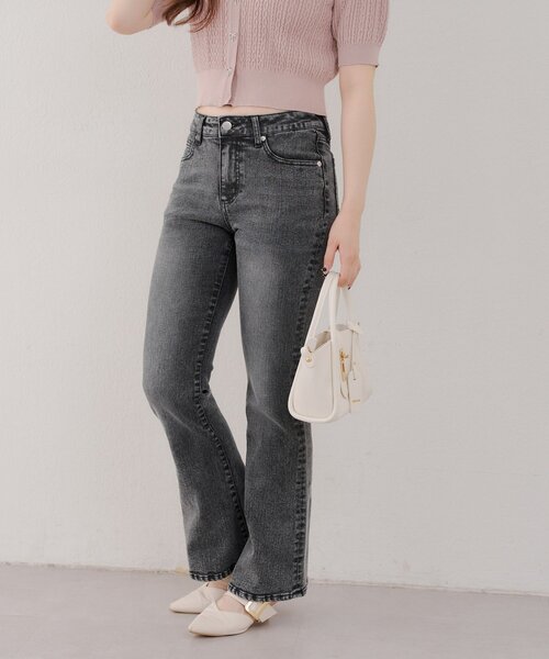 continuer de NICE CLAUP（コンティニューデナイスクラップ）の「【@reve.perle_企画】後ろレースアップフレアパンツ（デニムパンツ・レディース・ブルー/ブラック・SMALL/MEDIUM）」の15枚目の写真