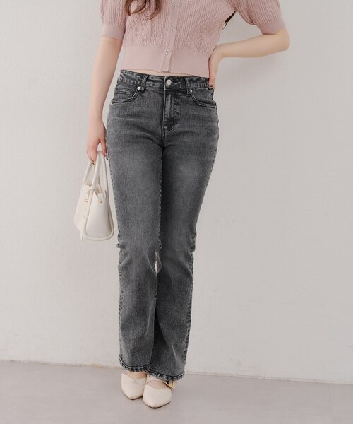 continuer de NICE CLAUP（コンティニューデナイスクラップ）の「【@reve.perle_企画】後ろレースアップフレアパンツ（デニムパンツ・レディース・ブルー/ブラック・SMALL/MEDIUM）」の18枚目の写真