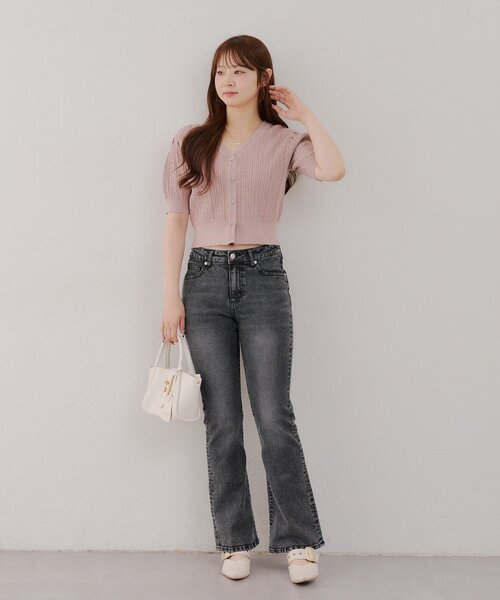 continuer de NICE CLAUP（コンティニューデナイスクラップ）の「【@reve.perle_企画】後ろレースアップフレアパンツ（デニムパンツ・レディース・ブルー/ブラック・SMALL/MEDIUM）」の19枚目の写真