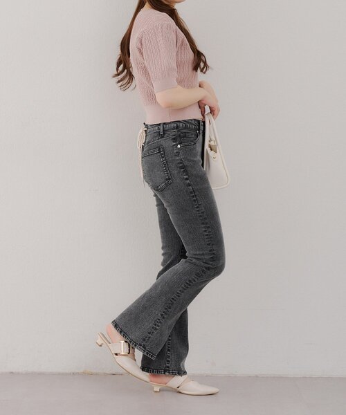 continuer de NICE CLAUP（コンティニューデナイスクラップ）の「【@reve.perle_企画】後ろレースアップフレアパンツ（デニムパンツ・レディース・ブルー/ブラック・SMALL/MEDIUM）」の21枚目の写真