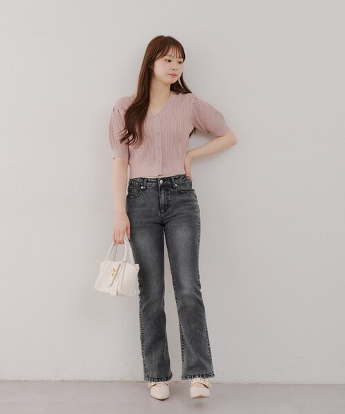 continuer de NICE CLAUP（コンティニューデナイスクラップ）の「【@reve.perle_企画】後ろレースアップフレアパンツ（デニムパンツ・レディース・ブルー/ブラック・SMALL/MEDIUM）」の22枚目の写真