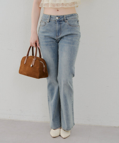 continuer de NICE CLAUP（コンティニューデナイスクラップ）の「【@reve.perle_企画】後ろレースアップフレアパンツ（デニムパンツ・レディース・ブルー/ブラック・SMALL/MEDIUM）」の8枚目の写真