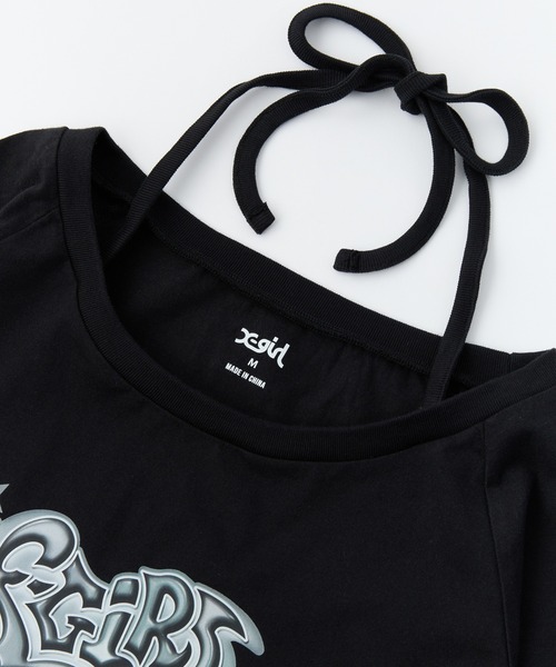 X-girl(エックスガール)の「STAR LOGO HALTERNECK L/S TEE(Tシャツ/カットソー・レディース・ブラック/ベージュ/ネイビー・S/M)」の5枚目の写真