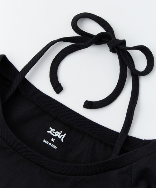 X-girl(エックスガール)の「STAR LOGO HALTERNECK L/S TEE(Tシャツ/カットソー・レディース・ブラック/ベージュ/ネイビー・S/M)」の6枚目の写真