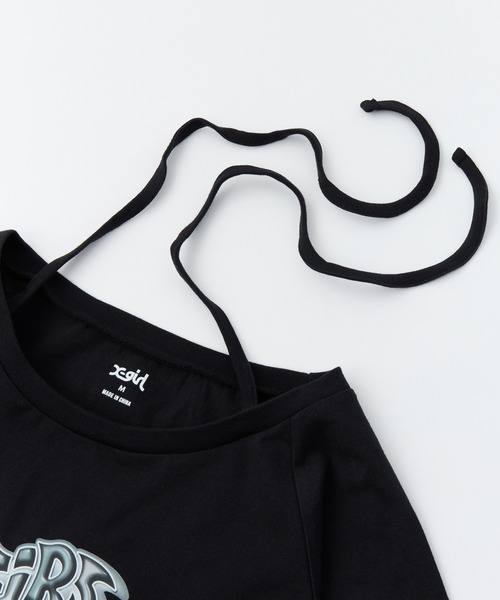 X-girl(エックスガール)の「STAR LOGO HALTERNECK L/S TEE(Tシャツ/カットソー・レディース・ブラック/ベージュ/ネイビー・S/M)」の7枚目の写真