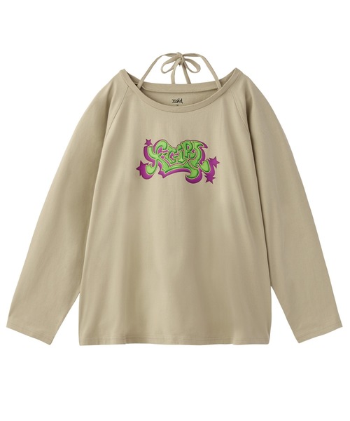 X-girl(エックスガール)の「STAR LOGO HALTERNECK L/S TEE(Tシャツ/カットソー・レディース・ブラック/ベージュ/ネイビー・S/M)」の13枚目の写真