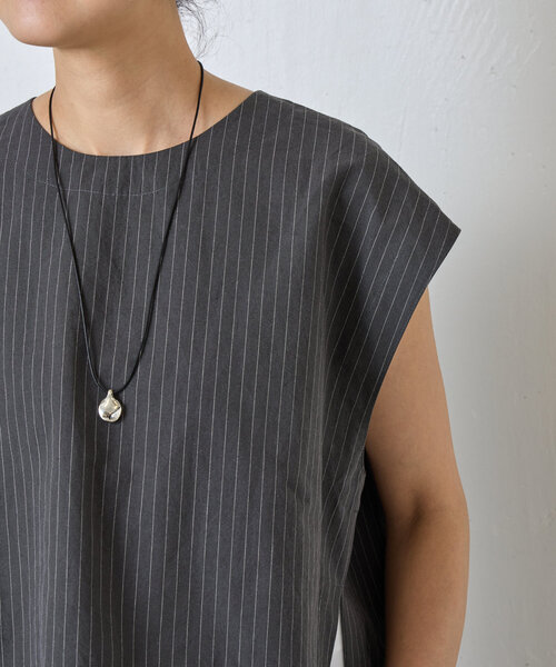 BEARDSLEY(ビアズリー)の「メタルドロップコードネックレス(ブラック)(ネックレス・レディース・シルバー・FREE)」の6枚目の写真