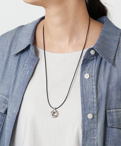 BEARDSLEY(ビアズリー)の「メタルドロップコードネックレス(ブラック)(ネックレス・レディース・シルバー・FREE)」の20枚目の写真