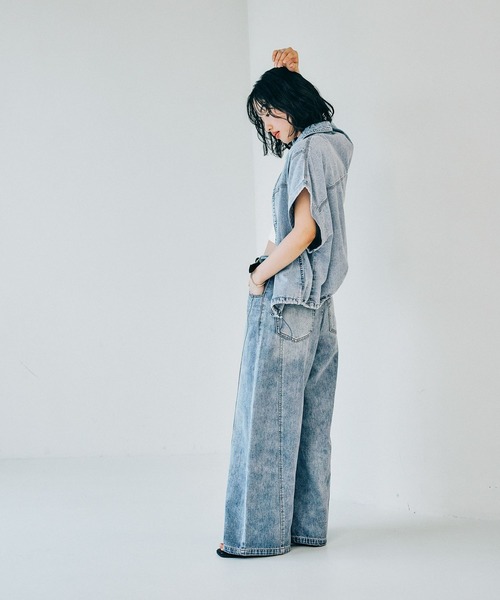 LEPSIM デニムシャツベスト　ケミカルインディゴ LEPSIM｜デニムシャツベスト | Rakuten Fashion(楽天