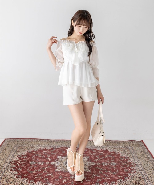clear（クリア）の「ベーシックショートパンツ[着回し力抜群 カジュアル]≪再入荷≫（その他パンツ・レディース・アイボリー/ブラック/ブラウン/キャメル/ホワイト系その他2/ブラック系その他2・M/S）」の19枚目の写真