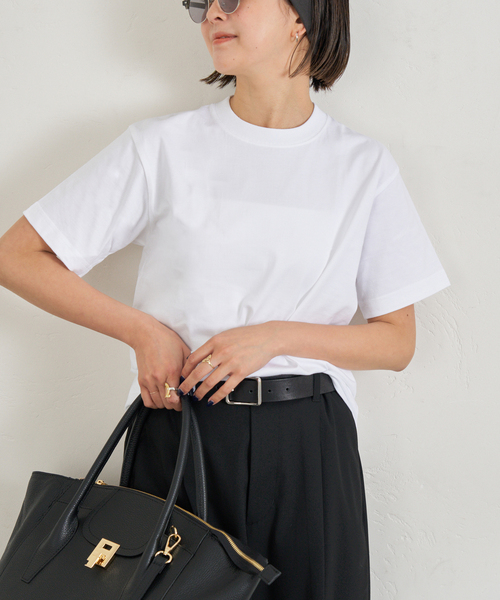 U by SPICK&SPAN(ユーバイスピックアンドスパン)の「HANES/ヘインズ BEEFY T-SHIRT 1P(Tシャツ/カットソー・レディース・ブラック系その他/ライトグレー/ホワイト・FREE)」の1枚目の写真