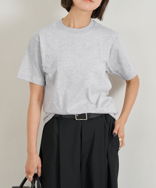 U by SPICK&SPAN(ユーバイスピックアンドスパン)の「HANES/ヘインズ BEEFY T-SHIRT 1P(Tシャツ/カットソー・レディース・ブラック系その他/ライトグレー/ホワイト・FREE)」の3枚目の写真