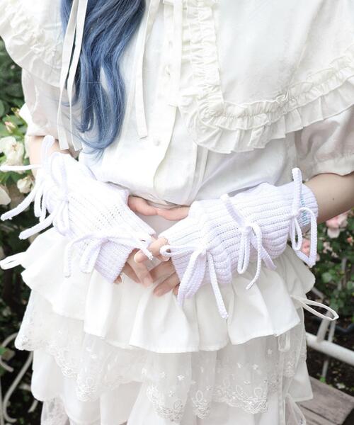 Whinny（ホワイニー）の「Whinny/くつろぎの招き猫（アームカバー・レディース・ホワイト/サックスブルー/ブラック・FREE）」の5枚目の写真