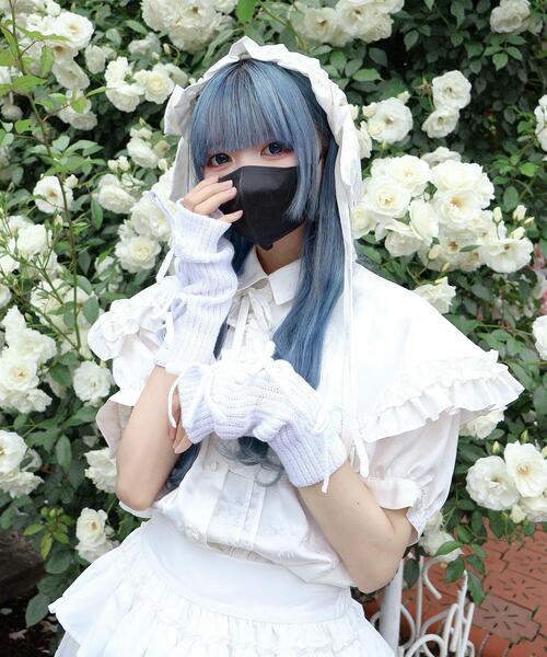 Whinny（ホワイニー）の「Whinny/くつろぎの招き猫（アームカバー・レディース・ホワイト/サックスブルー/ブラック・FREE）」の6枚目の写真