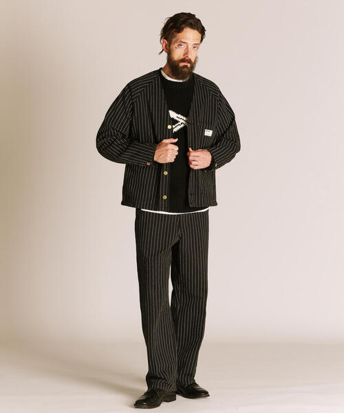 Schott　パンツ　32 　ブラック　ストライプ Schott N.Y.C パンツ Schott/ショット/STRIPE FRISCO PANTS