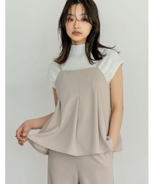 Re:EDIT（リエディ）の「[涼感]レーヨンブレンドボトルネックフレンチスリーブサマーニットトップス（Tシャツ/カットソー・レディース・ホワイト/ブラウン/グレー/ブルー/ブラック・MEDIUM/LARGE）」の21枚目の写真