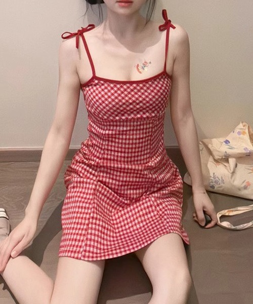 〖当時品〗TRALALA リボン付きピンク系チェックミニワンピース TRALALA（ミニワンピース）のフリマアイテム一覧