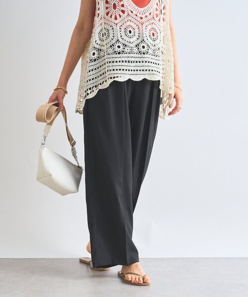 un dix cors（アンディコール）の「《セットアップ対応》リネンライクタックパンツ（スラックス・レディース・ブラック/グリーン/モカ・FREE）」の14枚目の写真