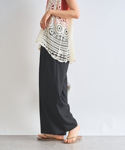 un dix cors（アンディコール）の「《セットアップ対応》リネンライクタックパンツ（スラックス・レディース・ブラック/グリーン/モカ・FREE）」の15枚目の写真