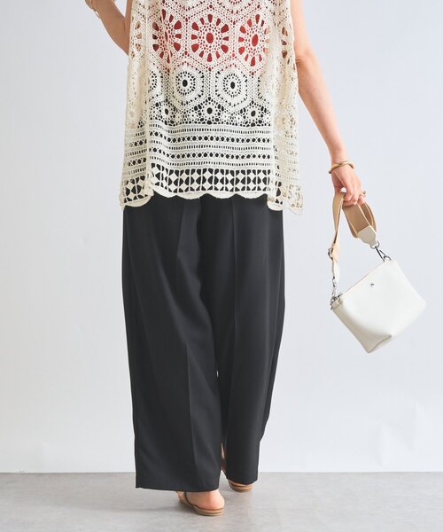 un dix cors（アンディコール）の「《セットアップ対応》リネンライクタックパンツ（スラックス・レディース・ブラック/グリーン/モカ・FREE）」の16枚目の写真