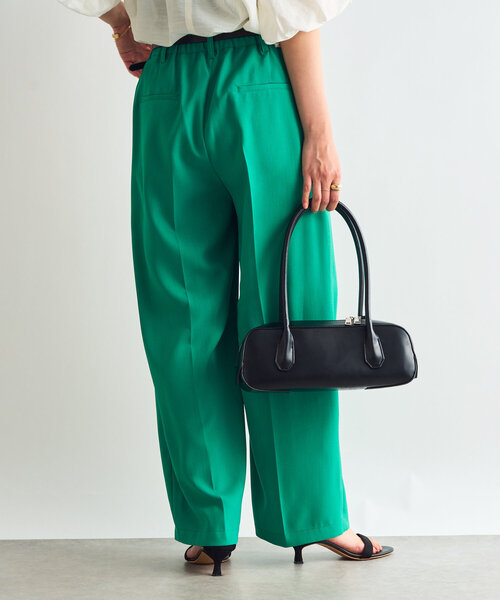 un dix cors（アンディコール）の「《セットアップ対応》リネンライクタックパンツ（スラックス・レディース・ブラック/グリーン/モカ・FREE）」の11枚目の写真