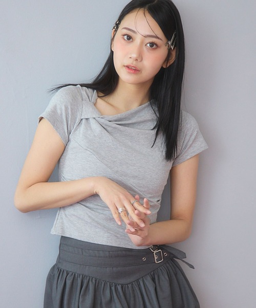 3.3 Field Trip （3.3フィールドトリップ）の「3.3 Field Trip／ドレープデザインT（Tシャツ/カットソー・レディース・ブラック/グレー/ブルー/ホワイト・FREE）」の3枚目の写真