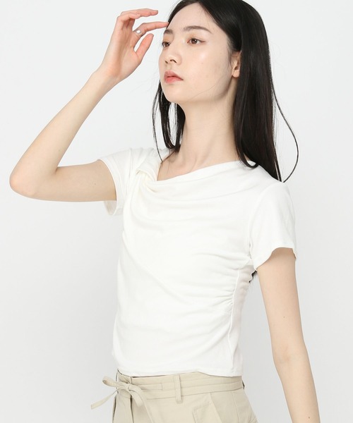 3.3 Field Trip （3.3フィールドトリップ）の「3.3 Field Trip／ドレープデザインT（Tシャツ/カットソー・レディース・ブラック/グレー/ブルー/ホワイト・FREE）」の11枚目の写真