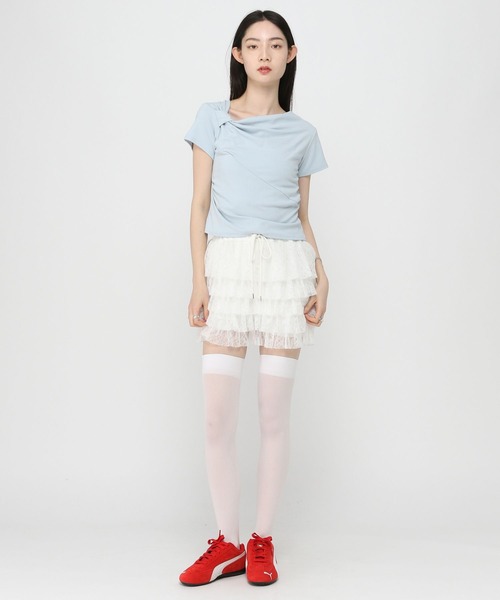 3.3 Field Trip （3.3フィールドトリップ）の「3.3 Field Trip／ドレープデザインT（Tシャツ/カットソー・レディース・ブラック/グレー/ブルー/ホワイト・FREE）」の12枚目の写真