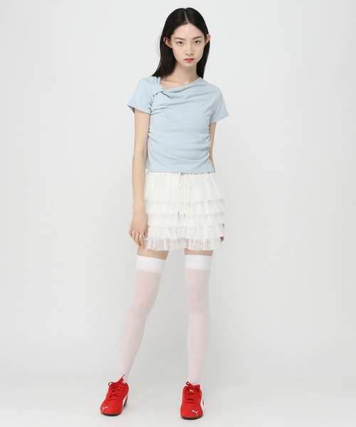 3.3 Field Trip （3.3フィールドトリップ）の「3.3 Field Trip／ドレープデザインT（Tシャツ/カットソー・レディース・ブラック/グレー/ブルー/ホワイト・FREE）」の15枚目の写真