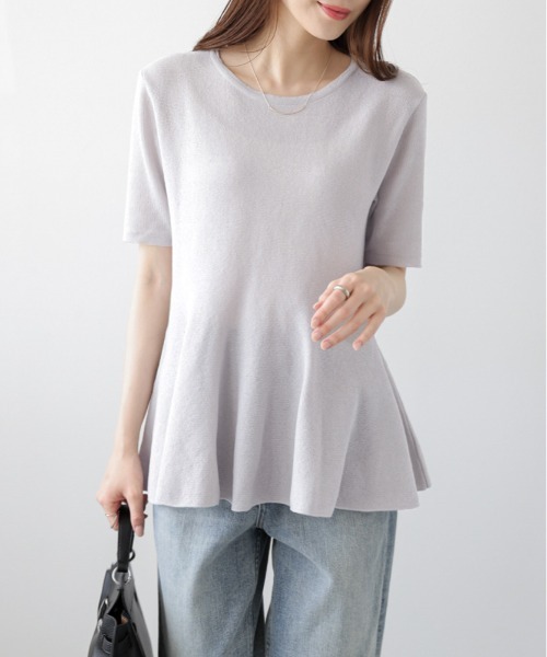セブンテン✴︎ピンクラメ　ペプラムトップス 50％off】オーガンジーペプラムトップス(ピンク) - seventen
