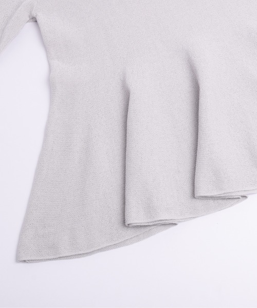 La-gemme(ラジェム)の「サマーニットペプラムトップス(Tシャツ/カットソー・レディース・ブラック/ライトグレー/ピンク/オフホワイト・フリー)」の12枚目の写真