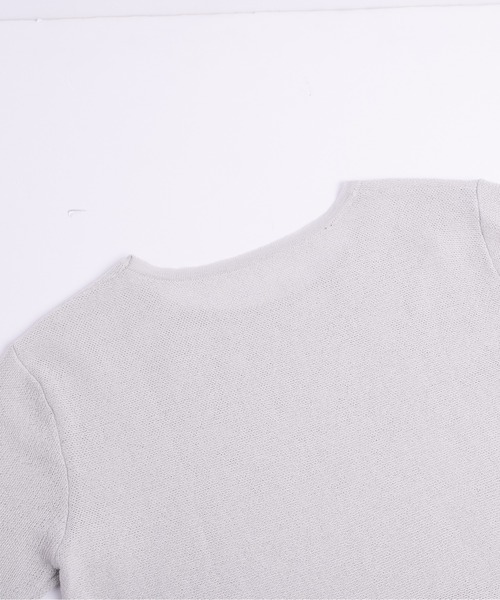 La-gemme(ラジェム)の「サマーニットペプラムトップス(Tシャツ/カットソー・レディース・ブラック/ライトグレー/ピンク/オフホワイト・フリー)」の14枚目の写真