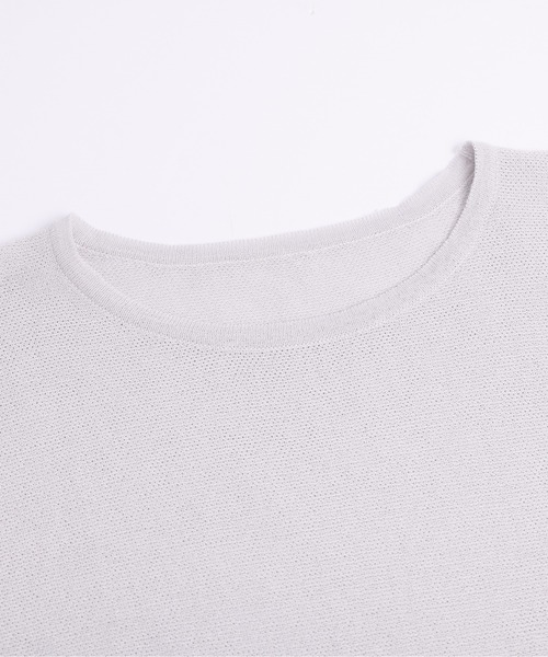 La-gemme(ラジェム)の「サマーニットペプラムトップス(Tシャツ/カットソー・レディース・ブラック/ライトグレー/ピンク/オフホワイト・フリー)」の7枚目の写真