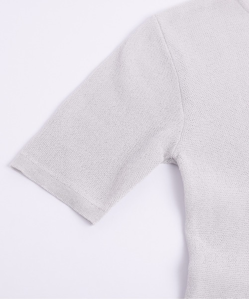 La-gemme(ラジェム)の「サマーニットペプラムトップス(Tシャツ/カットソー・レディース・ブラック/ライトグレー/ピンク/オフホワイト・フリー)」の8枚目の写真