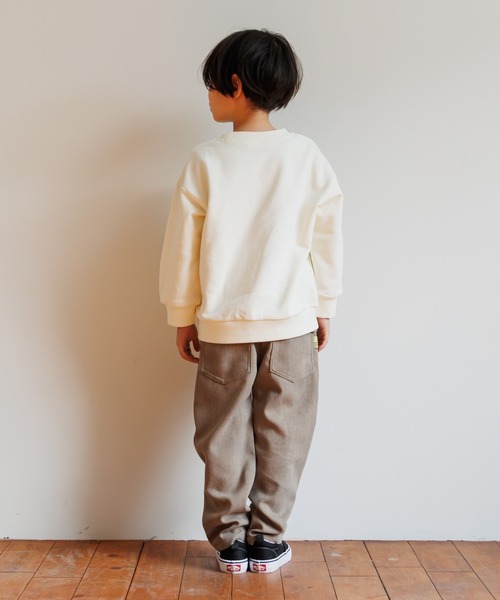 MAKE YOUR DAY（メイクユアデイ）の「テクテクえらい人ファミリー裏毛トレーナー■80～140cm（スウェット・キッズ・アイボリー/チャコールグレー・110/100/90/140/130/80/120）」の13枚目の写真