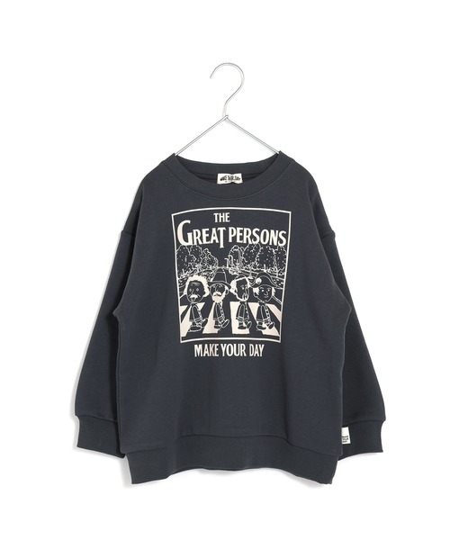 MAKE YOUR DAY（メイクユアデイ）の「テクテクえらい人ファミリー裏毛トレーナー■80～140cm（スウェット・キッズ・アイボリー/チャコールグレー・110/100/90/140/130/80/120）」の4枚目の写真