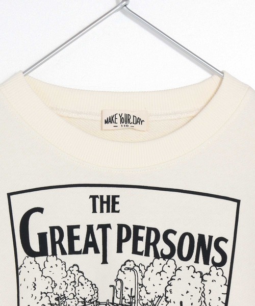 MAKE YOUR DAY（メイクユアデイ）の「テクテクえらい人ファミリー裏毛トレーナー■80～140cm（スウェット・キッズ・アイボリー/チャコールグレー・110/100/90/140/130/80/120）」の16枚目の写真