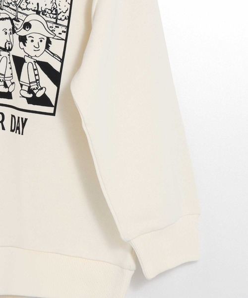 MAKE YOUR DAY（メイクユアデイ）の「テクテクえらい人ファミリー裏毛トレーナー■80～140cm（スウェット・キッズ・アイボリー/チャコールグレー・110/100/90/140/130/80/120）」の18枚目の写真